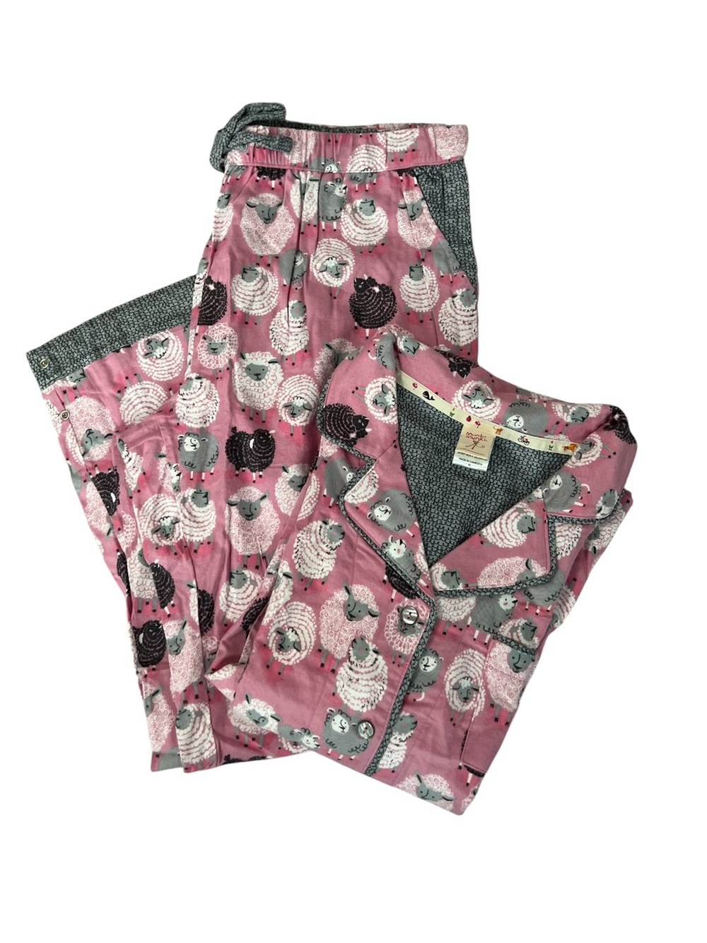 Munki Munki Pink Sheep Print Pajama Set Size XL
